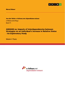 Titel: ANHANG zu: Impacts of Interdependencies between Strategies on an Individual's Increase in Relative Status - An Exploratory Study