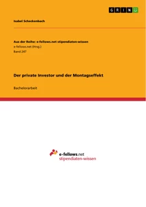 Titel: Der private Investor und der Montagseffekt