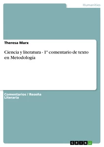 Titel: Ciencia y literatura - 1º comentario de texto en Metodología	
