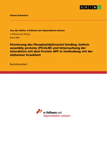 Titel: Klonierung des Phosphatidylinositol binding clathrin assembly proteins (PICALM) und Untersuchung der Interaktion mit dem Protein APP in Verbindung mit der Alzheimer Krankheit