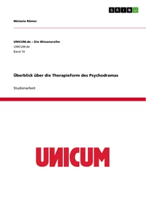 Titel: Überblick über die Therapieform des Psychodramas