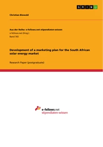 Title: Development of a marketing plan for the South African solar energy market