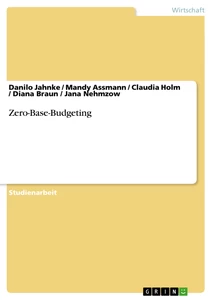 Titre: Zero-Base-Budgeting