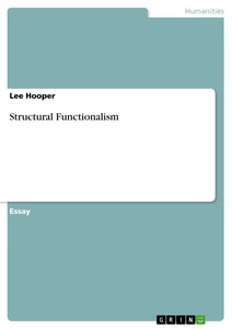 Title: Structural Functionalism