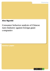 Titel: Consumer behavior analysis of Chinese Auto Industry against foreign giant companies