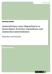 Titel: Antisemitismus unter MigrantInnen in Deutschland. Zwischen sekundärem und islamischen Antisemitismus