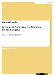 Title: Investment Performance of Common Stocks in Nigeria