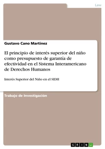 Title: El principio de interés superior del niño como presupuesto de garantía de efectividad en el Sistema Interamericano de Derechos Humanos
