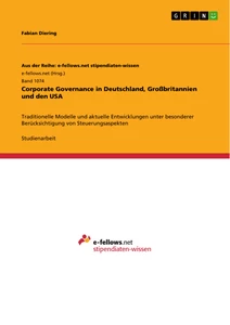 Titel: Corporate Governance in Deutschland, Großbritannien und den USA