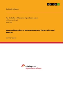 Title: Beta and Duration as Measurements of Future Risk and Returns