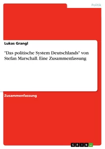 Das Politische System Deutschlands Von Stefan Marschall Eine