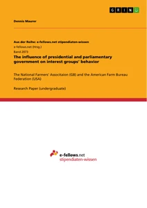 Title: The influence of presidential and parliamentary government on interest groups’ behavior