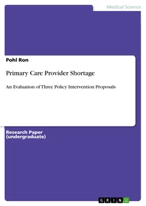 Title: Primary Care Provider Shortage