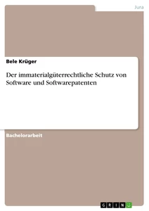 Titel: Der immaterialgüterrechtliche Schutz von Software und Softwarepatenten