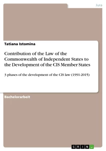 Title: Contribution of the Law of the Commonwealth of Independent States to the Development of the CIS Member States