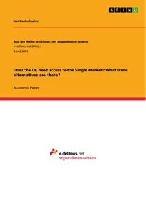 Titel: Does the UK need access to the Single Market? What trade alternatives are there?