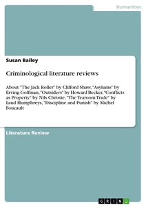 Title: Criminological literature reviews