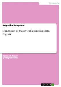 Title: Dimension of Major Gullies in Edo State, Nigeria