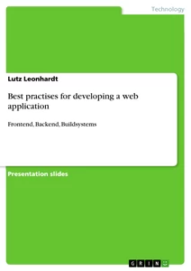 Titel: Best practises for developing a web application