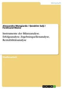 Titel: Instrumente der Bilanzanalyse. Erfolgsanalyse, Ergebnisquellenanalyse, Rentabilitätsanalyse