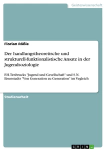 Titel: Der handlungstheoretische und strukturell-funktionalistische Ansatz in der Jugendsoziologie