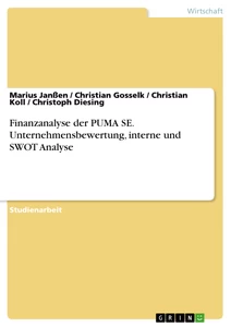 Titel: Finanzanalyse der PUMA SE. Unternehmensbewertung, interne und SWOT Analyse