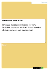 Title: Strategic business decisions for new business ventures. Michael Porter’s series of strategy tools and frameworks