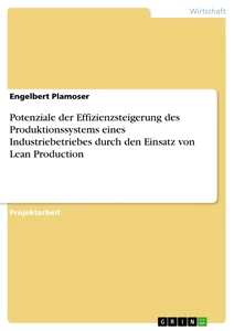 Titel: Potenziale der Effizienzsteigerung des Produktionssystems eines Industriebetriebes durch den Einsatz von Lean Production