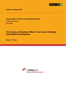 Title: The Purpose of Business. Where Value meets Strategic Sustainable Development