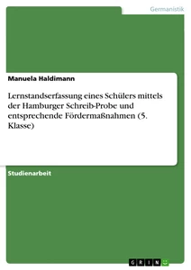 Title: Lernstandserfassung eines Schülers mittels der Hamburger Schreib-Probe und entsprechende Fördermaßnahmen (5. Klasse)