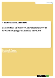 Title: Factors that influence Consumer Behaviour towards buying Sustainable Products