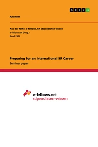 Titre: Preparing for an international HR Career