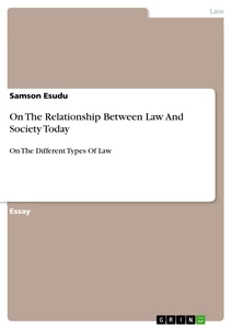 Title: On The Relationship Between Law And Society Today