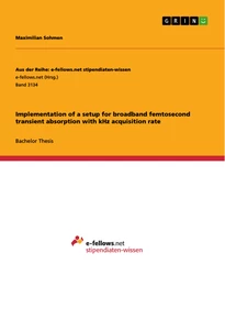 Titel: Implementation of a setup for broadband femtosecond transient absorption with kHz acquisition rate