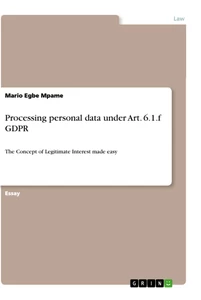 Title: Processing personal data under Art. 6.1.f GDPR
