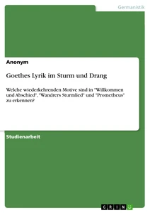 Titel: Goethes Lyrik im Sturm und Drang