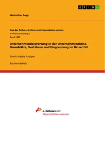 Titel: Unternehmensbewertung in der Unternehmenskrise. Grundsätze, Verfahren und Eingrenzung im Krisenfall