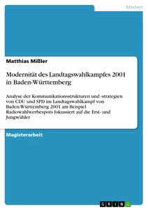 Title: Modernität des Landtagswahlkampfes 2001 in Baden-Württemberg