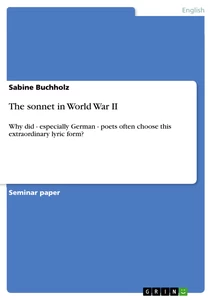 Title: The sonnet in World War II
