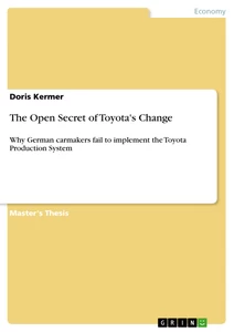 Title: The Open Secret of Toyota's Change