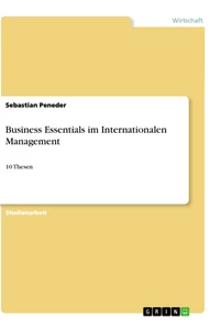 Titel: Business Essentials im Internationalen Management