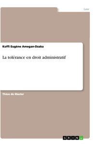 Título: La tolérance en droit administratif