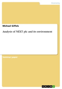 Title: Analysis of NEXT plc and its environment