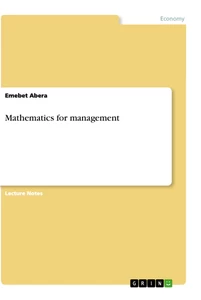 Titel: Mathematics for management
