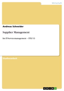 Titel: Supplier Management