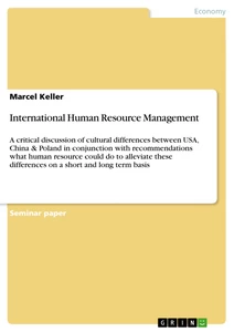 Titel: International Human Resource Management