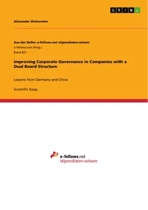Titel: Improving Corporate Governance in Companies with a Dual Board Structure
