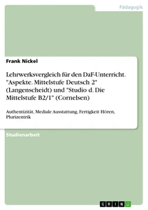 Lehrwerksvergleich Für Den Daf Unterricht Aspekte Mittelstufe