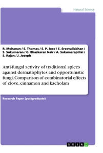 Titel: Anti-fungal activity of traditional spices against dermatophytes and opportunistic fungi. Comparison of combinatorial effects of clove, cinnamon and kacholam