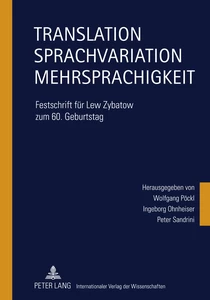 Title: Translation – Sprachvariation – Mehrsprachigkeit